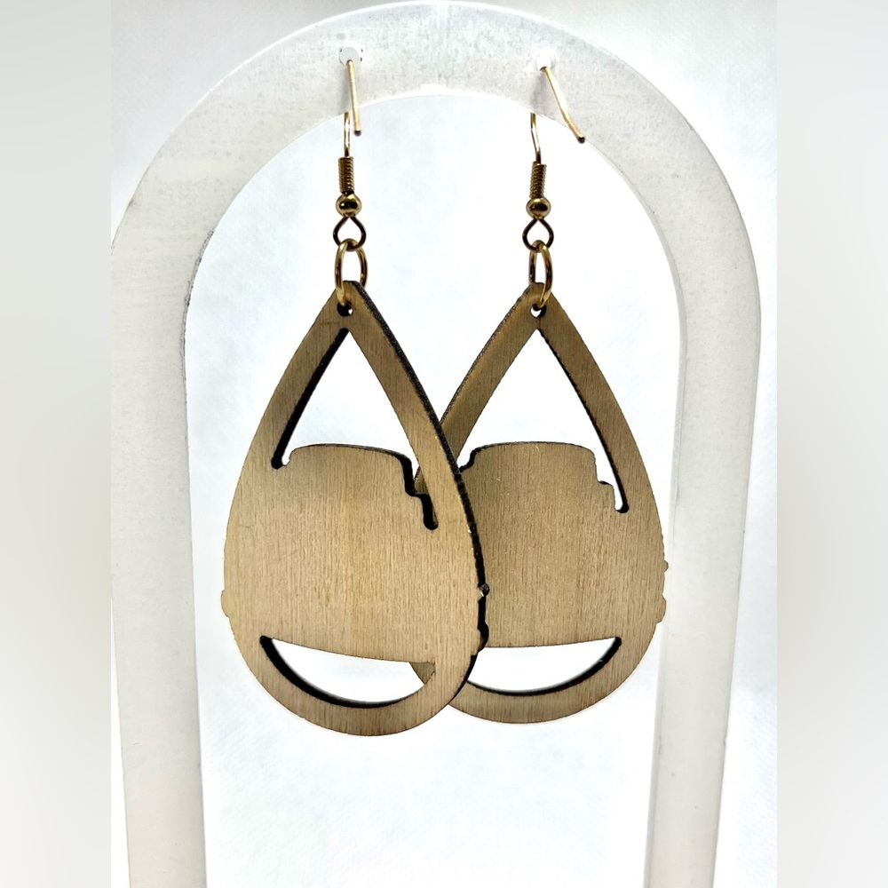 New Vintage Style Thanksgiving Earrings Autumn Fall Themed Drop & Dangle Wood - Picture 6 of 10